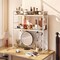 Desktop Bookshelf Hutch 2 Tier Monitor Stand with Pegboard Storage Organizer for Computer Desk Gaming Table Office Use